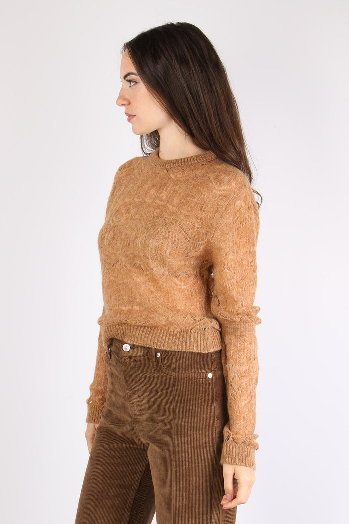 Maglia Traforata Mohair Tortora-7