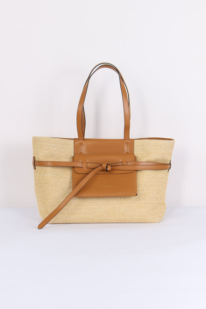 Belty Shopping Rafia Naturale/cuoio