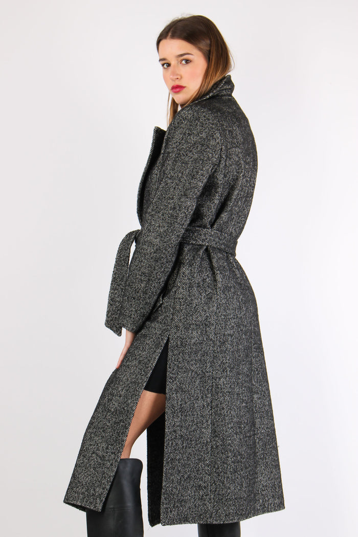 Cappotto Resca Spacchi Nero/panna-3