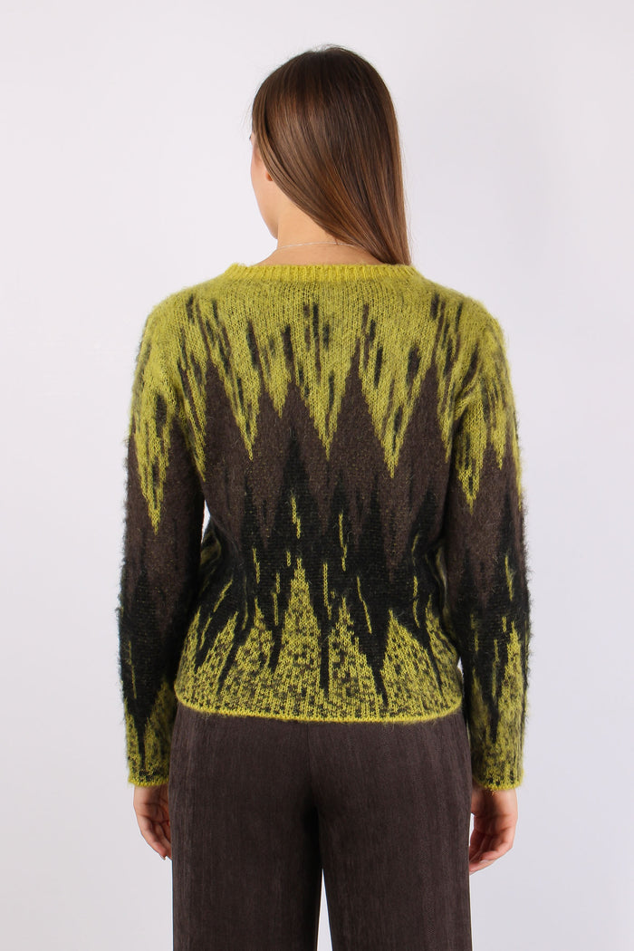 Maglia Mohair Zig Zag Verde/moro-5