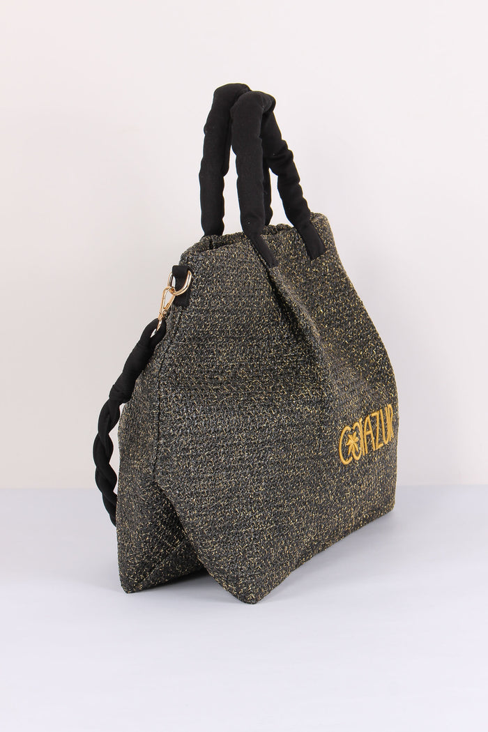Shopping Mare Paglia Lurex Nero-5