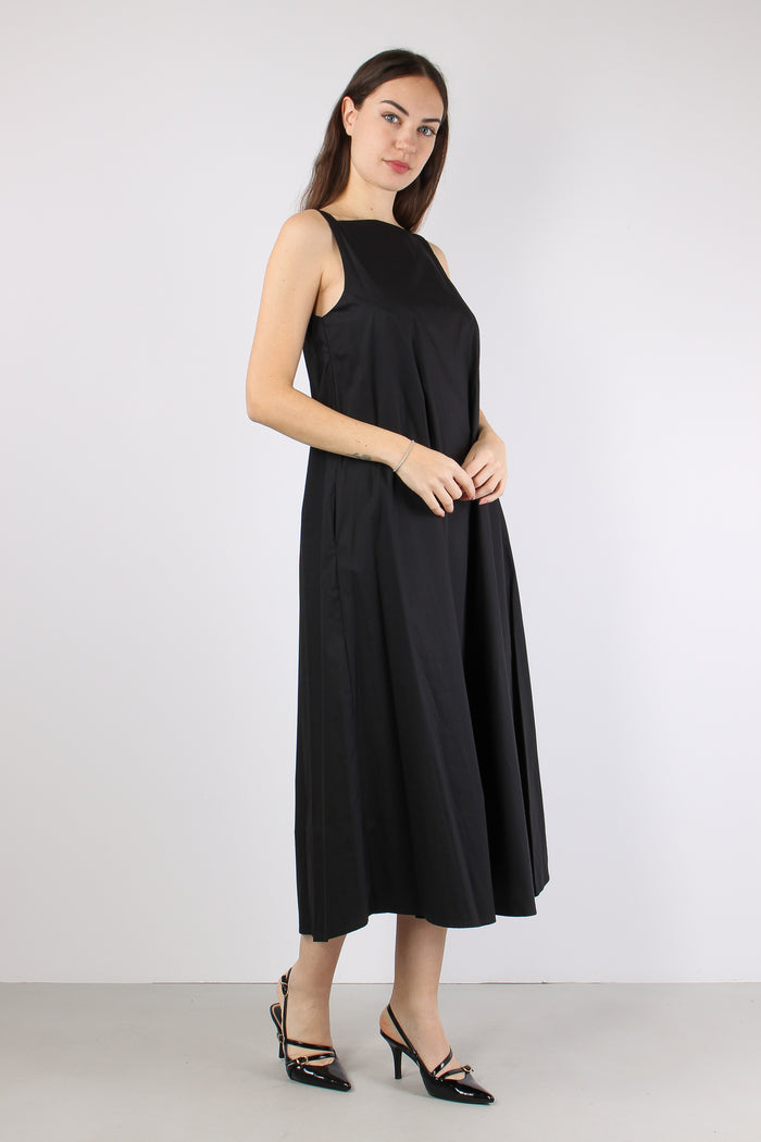 Abito Lungo Cotone Nero-7