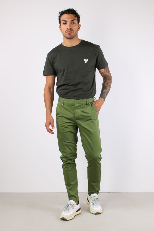 Pantalone Chino Rasatello Verde Scuro