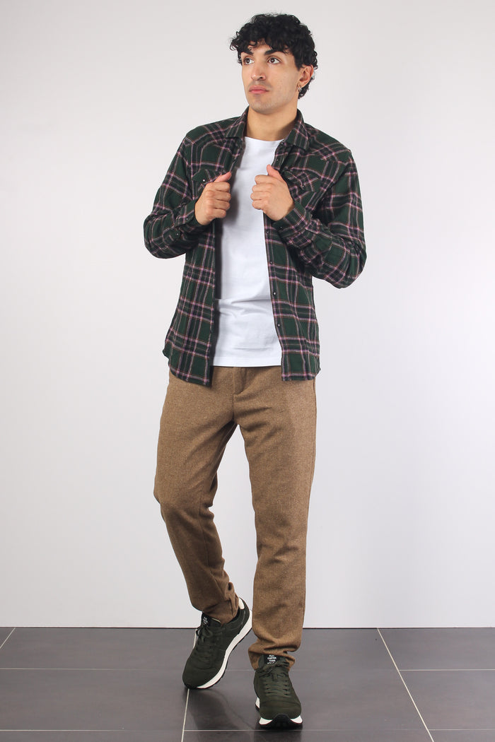 Camicia Texana Check Verde-3