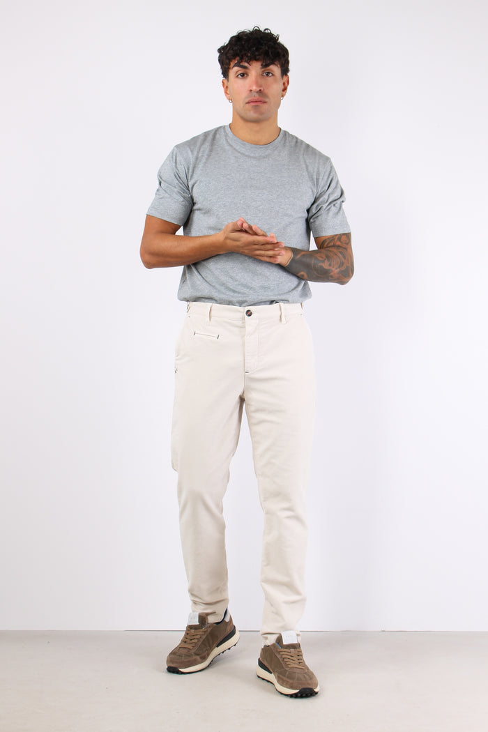 Pantalone Chino Velluto Liscio Panna-3