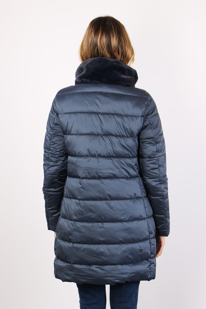 Dalea Cappotto Collo Pellicc Night Blue-3