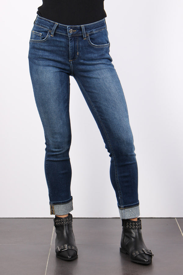 Jeans Monroe Risvolto Strass Denim Blue Winner-2