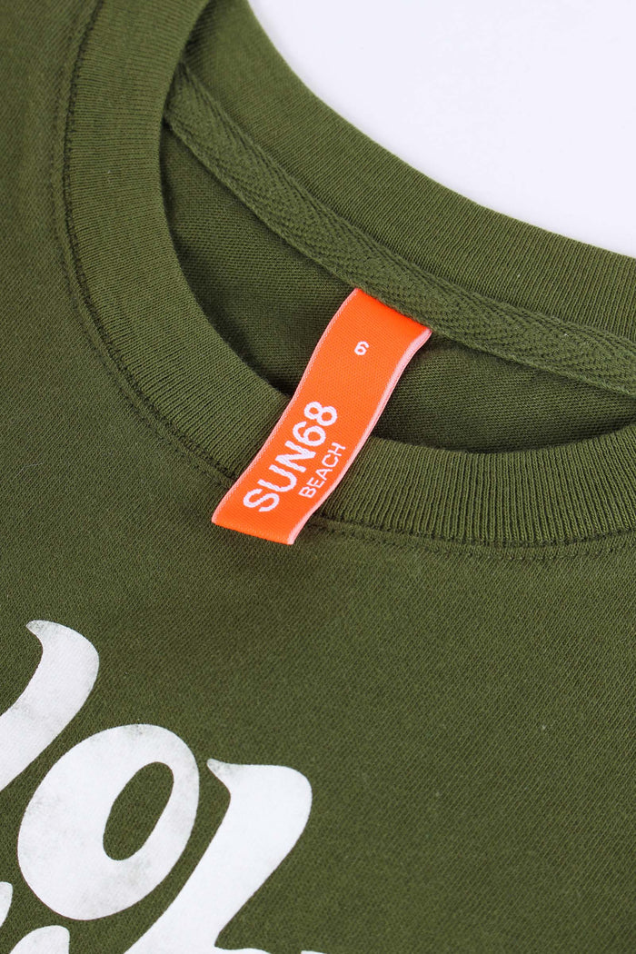 T-shirt Stampa Beach Verde-6