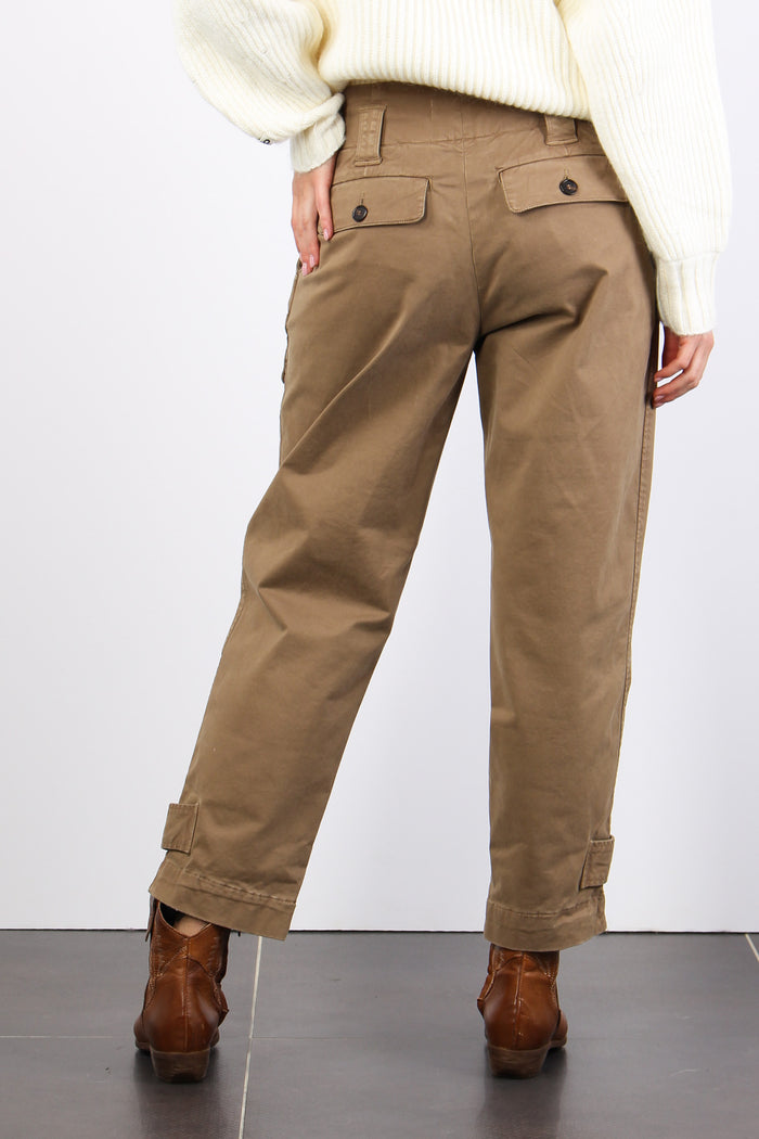 Globopantalone Cargo Gabardi Marrone Legno-4