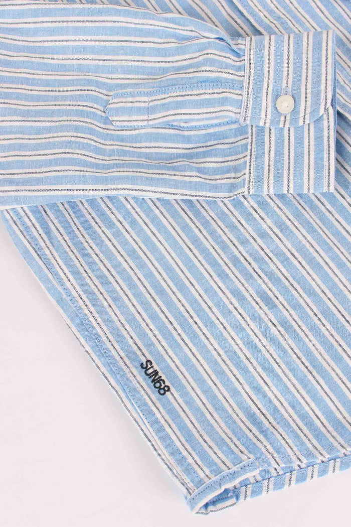 Camicia Lino Riga Azzurro/bianco-5