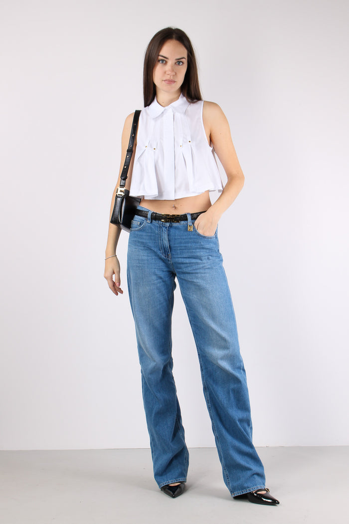 Camicia Corta Smanicata Bianco-7