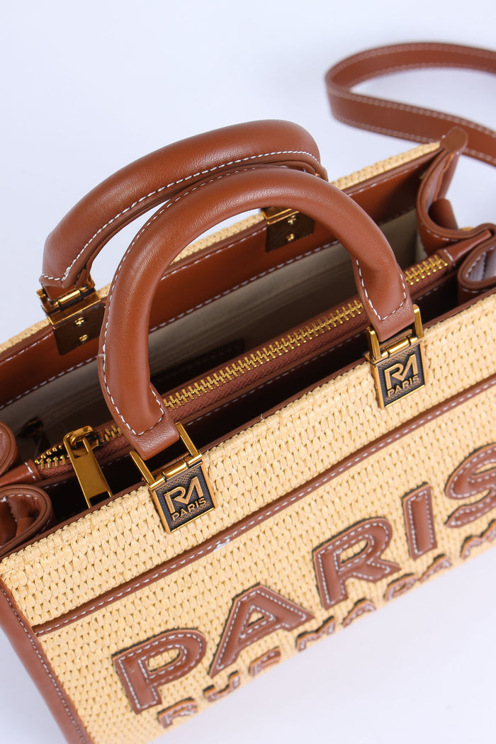 Shopping Mini Rigida Paglia Straw Brown-6