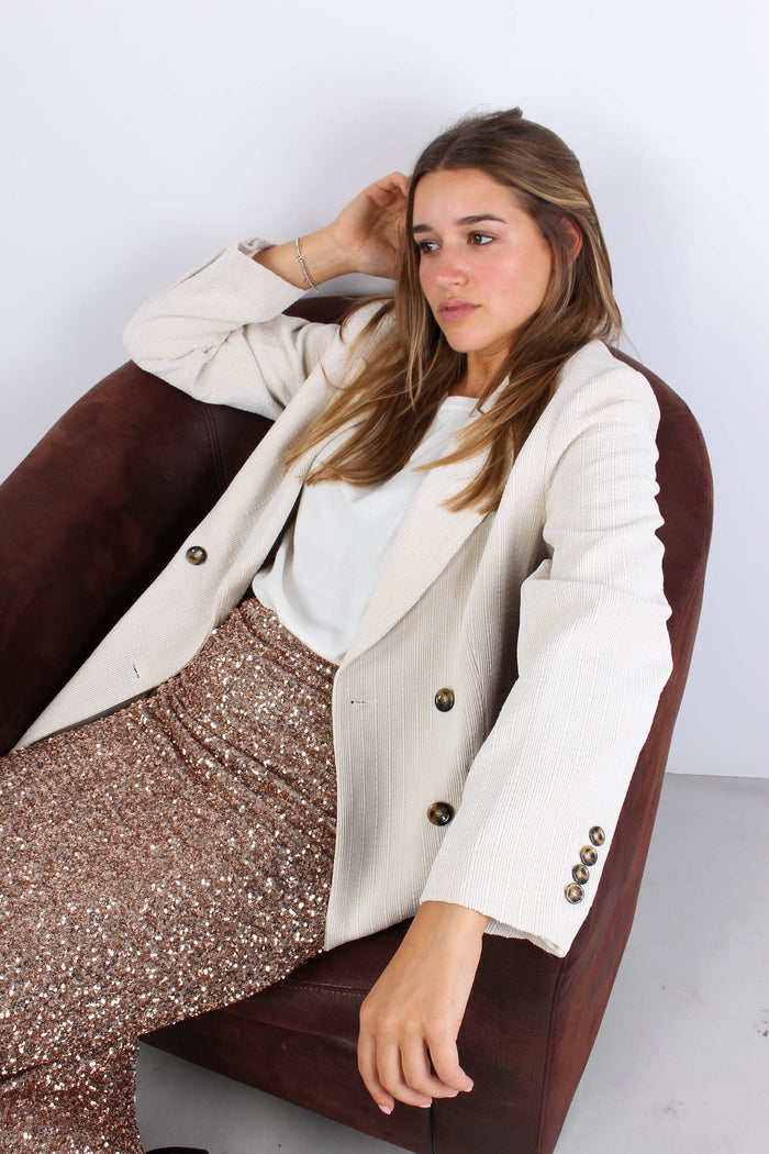 Giacca Doppiopetto Velluto Burro-7