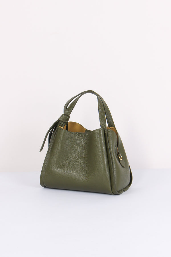 Mini Shopping Fiocco Vera Pell Militare-2