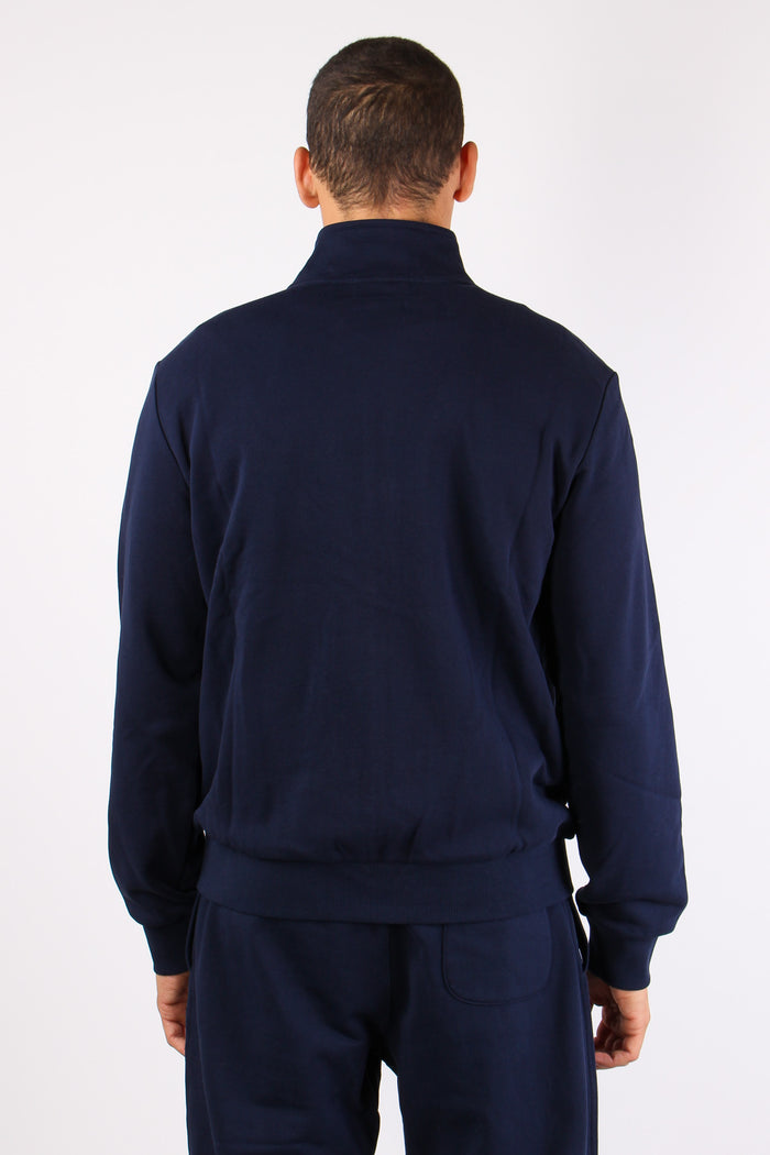 Felpa Collo In Piedi Zip Navy Blue-4