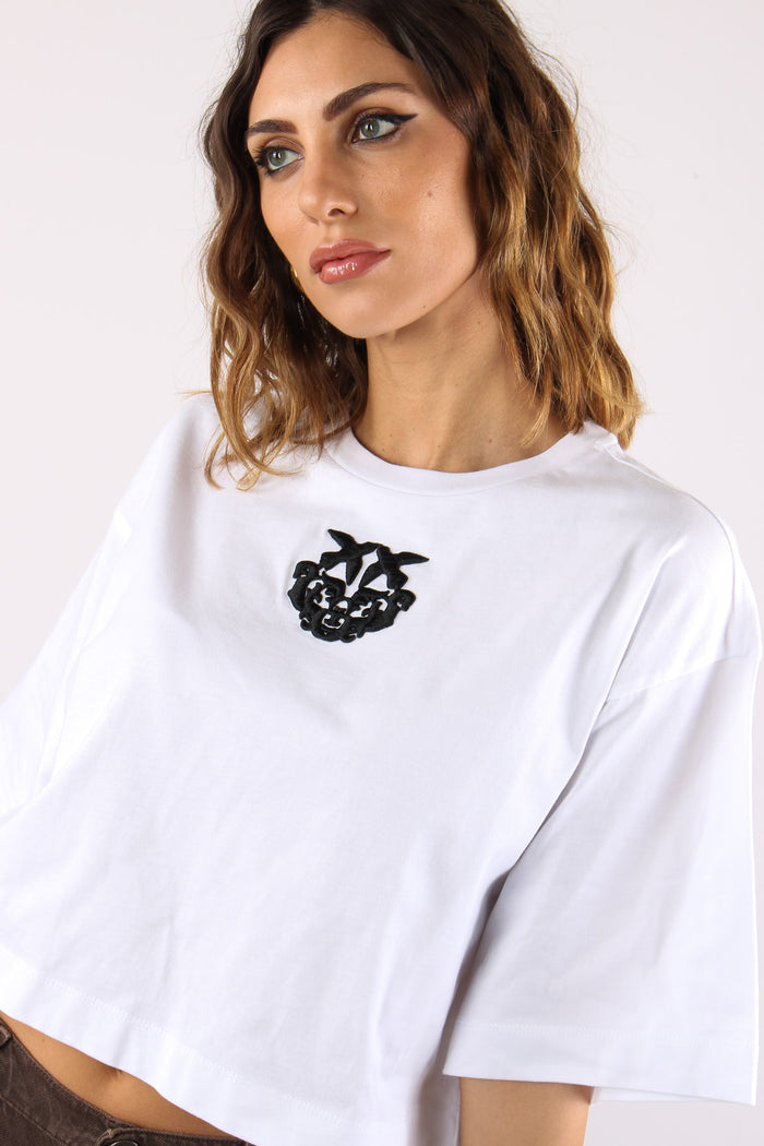 Borghetto T-shirt Logo Texas Bianco/nero-7