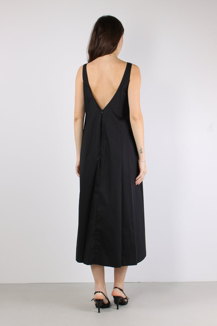 Abito Lungo Cotone Nero-4