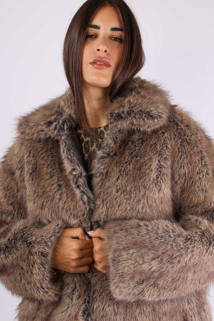 Ecopelliccia Ganci Brown Wolf-5