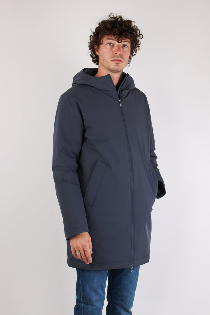 Giubbotto Parka Nylon Liscio Navy-7