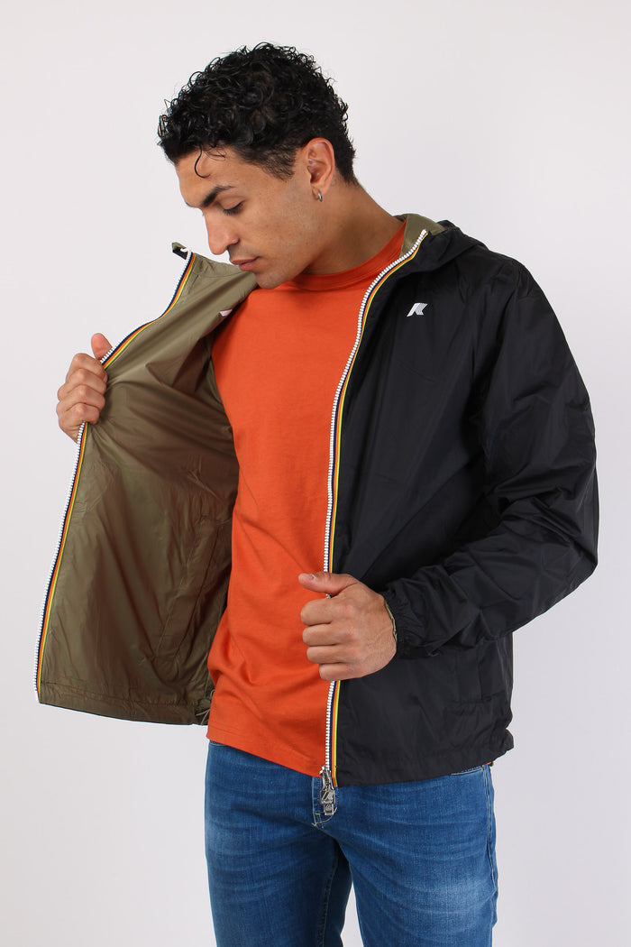 Giubbotto Reversibile Cappuccio Black/green-5