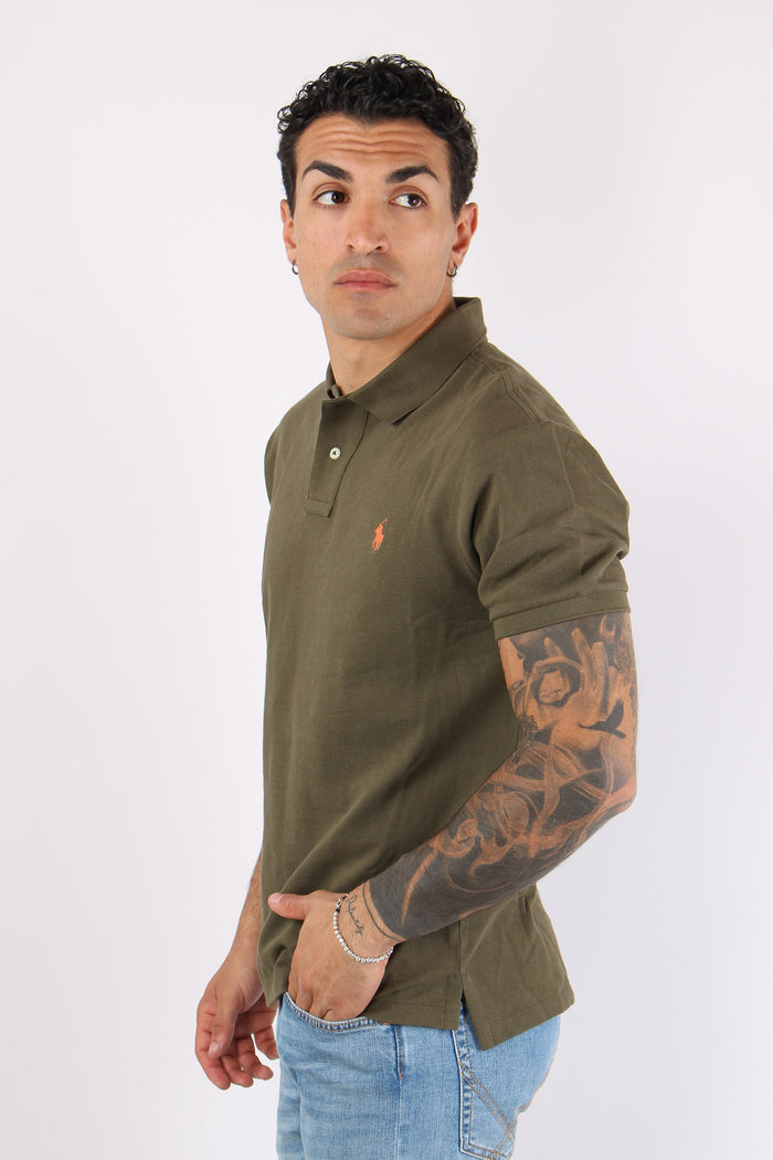 Polo Slim Fit Mesh Canopy Olive-3