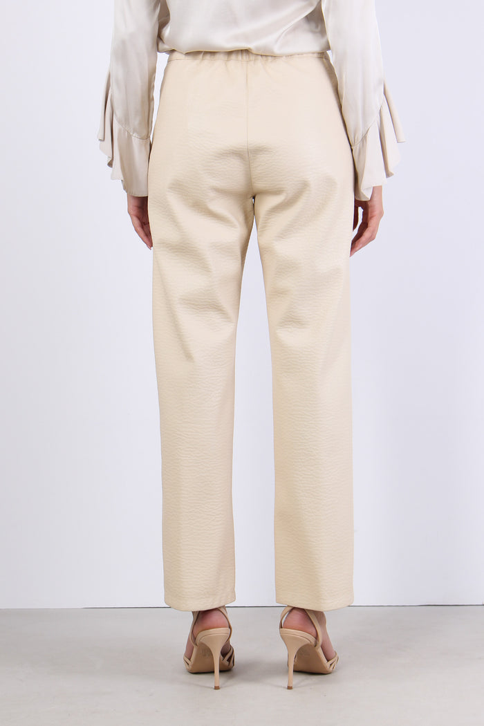 Pantalone Ecopelle Panna-4
