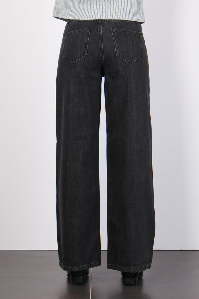 Denim Palazzo Vita Bassa Denim Nero-3