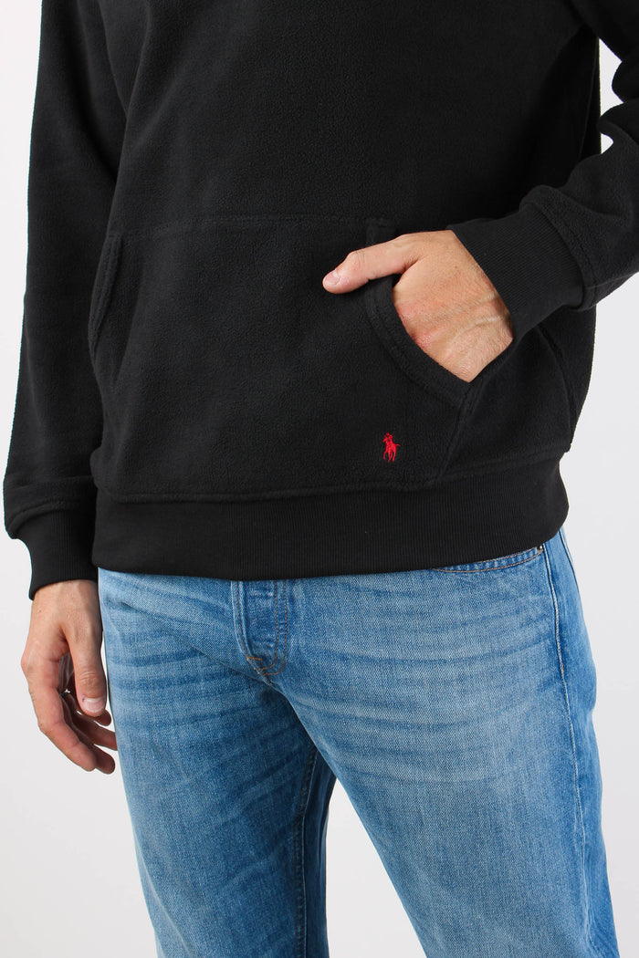 Felpa Cappuccio Tasca Polo Black-7