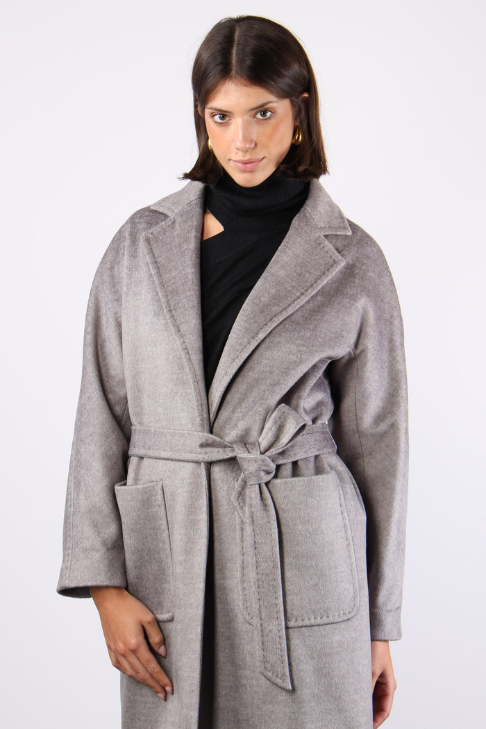 Cappotto Cinturato Cucitura Grigio-5