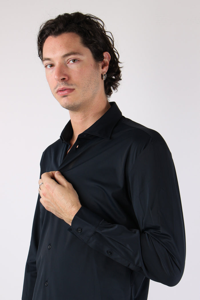 Camicia Tessuto Tecnico Blu Navy-7