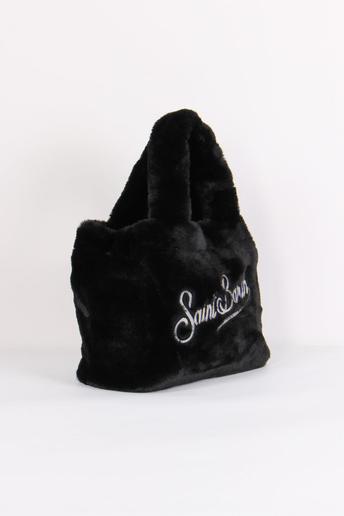 Borsa Mano Pelliccia Nero-6