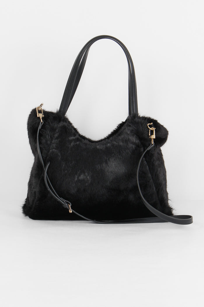 Smeraldo Maxi Shopping Ecopelliccia Nero-3