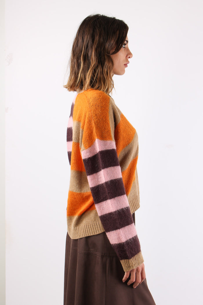 Cardigan Righe Candy Pink-7