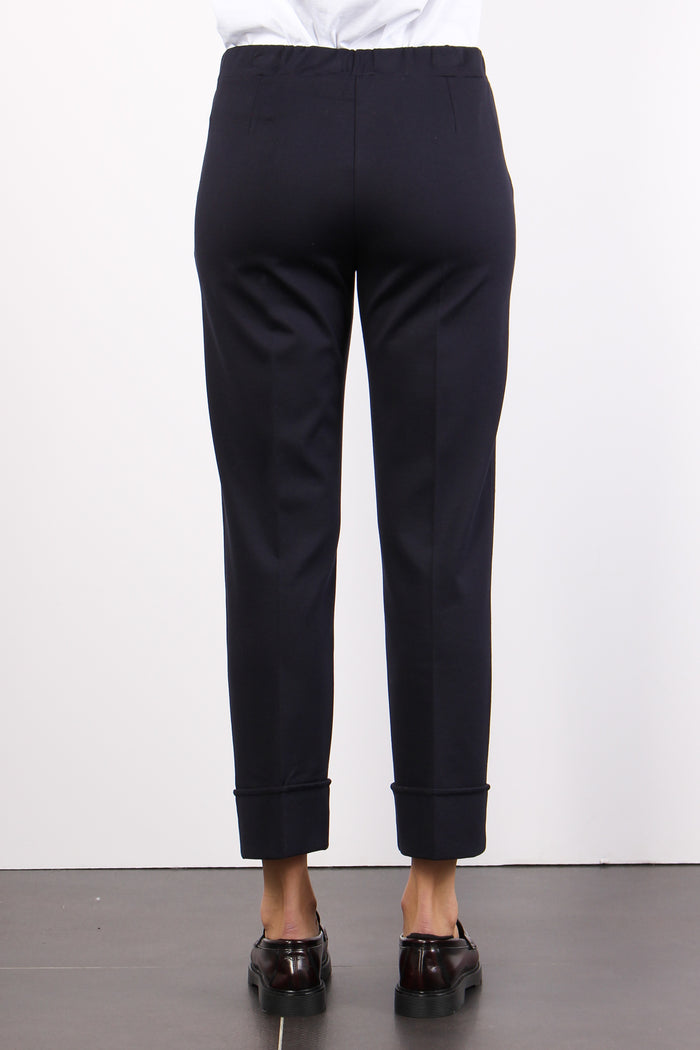 Pantalone Punto Milano Risvolt Blu Navy-4