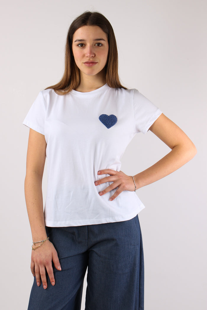 T-shirt Patch Cuore Bianco-3
