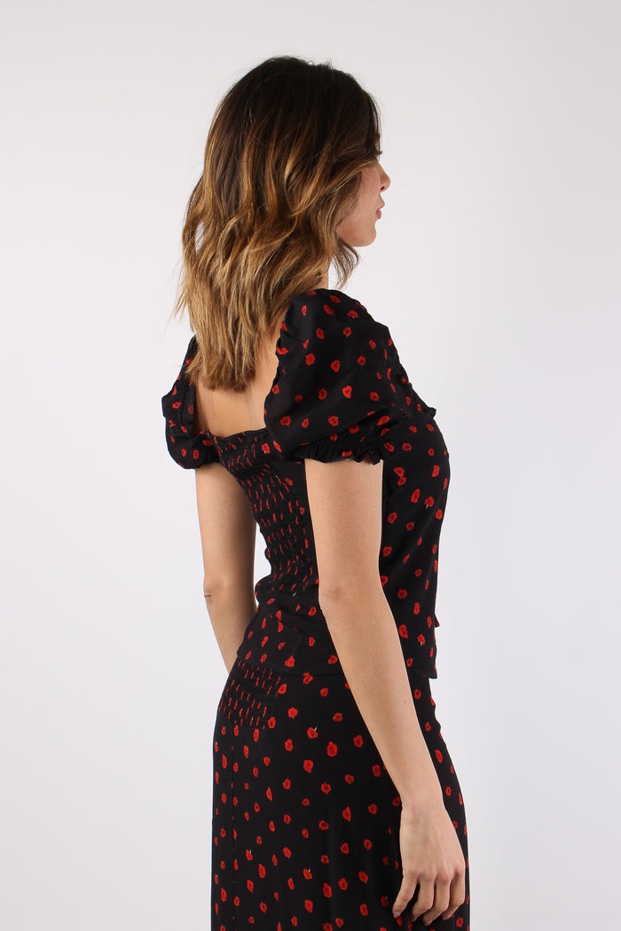 Top Corto Spallina Arriccio Nero-7