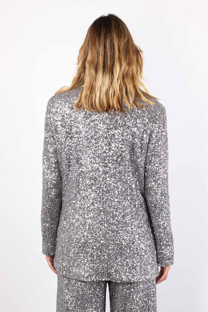 Giacca Paillettes Metal Gray-3