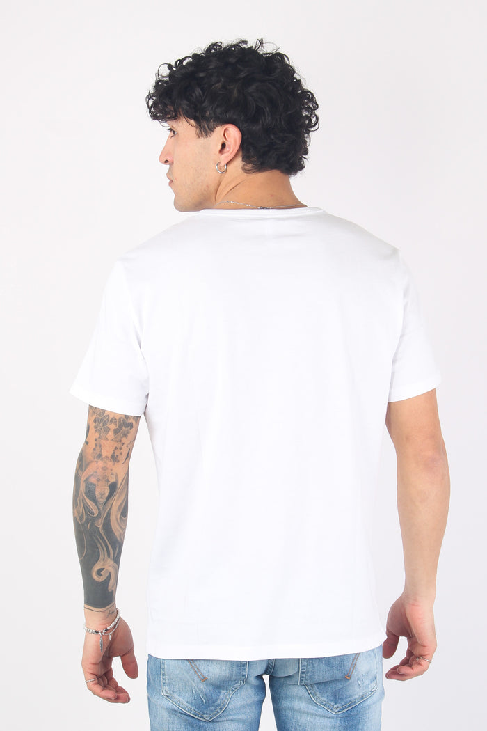 T-shirt Cotone Fiammato Taschi Bianco-3