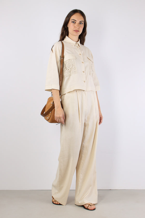 Pantalone Tasconato Macrame Beige