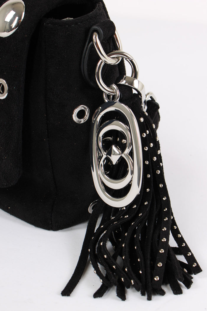 Tracolla Camoscio Maxi Borchie Black-7