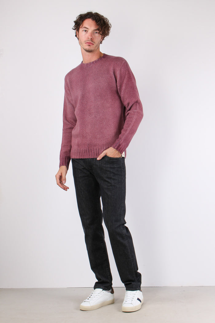 Maglia Girocollo Reversibile Denim/bordeaux-7