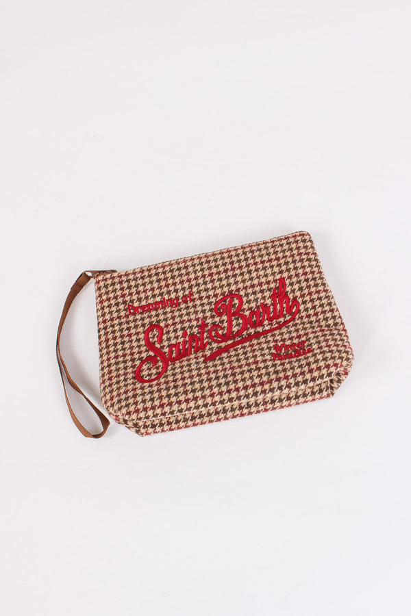 Pochette Pied De Poule Soft Rosso/beige-2