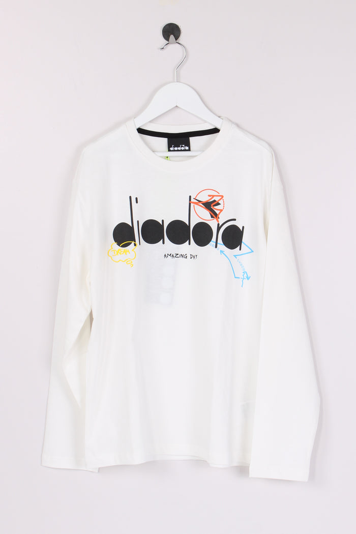 T-shirt Cotone Logo Multicolor Bianco