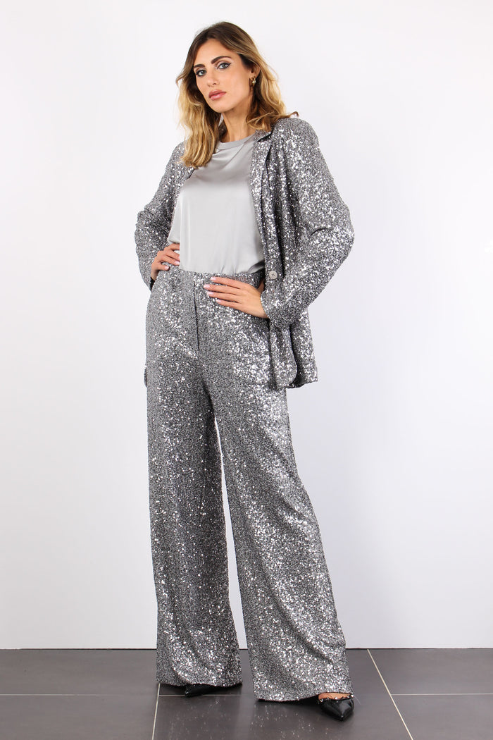 Pantalone Paillettes Metal Grey-3