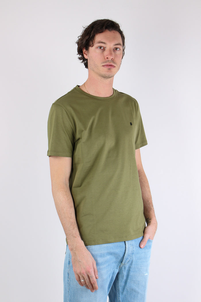T-shirt Logo Cotone Verde Militare-6