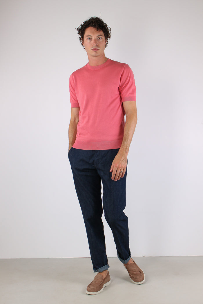 Maglia Girocollo M/m Cotone Rosa-5