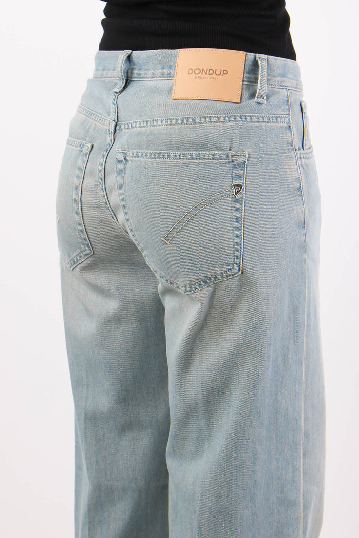 Jacklyn Denim Palazzo Leggero Denim Scuro-7