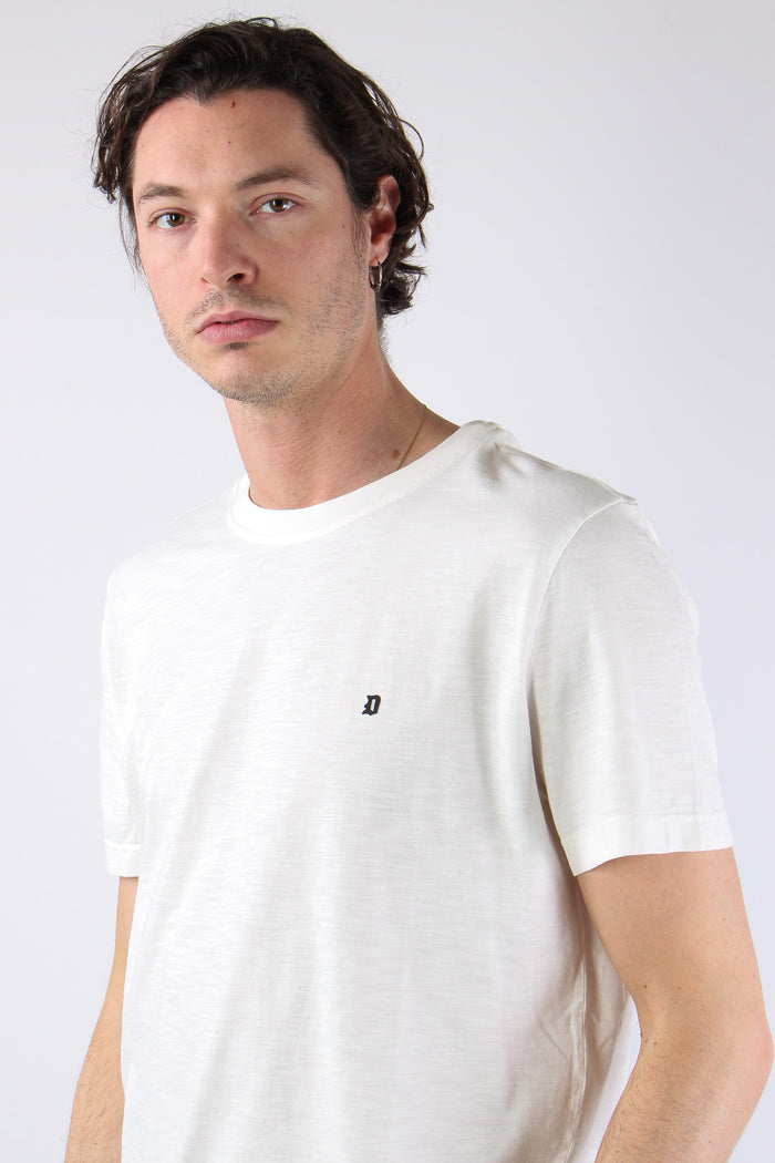 T-shirt Cotone Fiammato Logo Alabastro-7