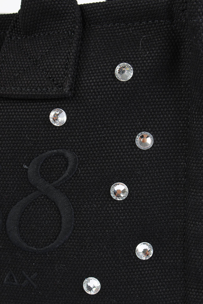 Shopping Media Canvas Strass Nero-7