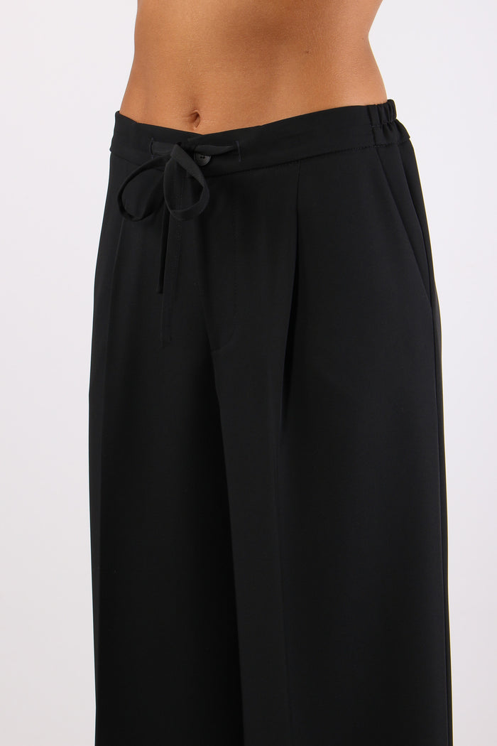 Pantalone Palazzo Elastico Pen Nero-7